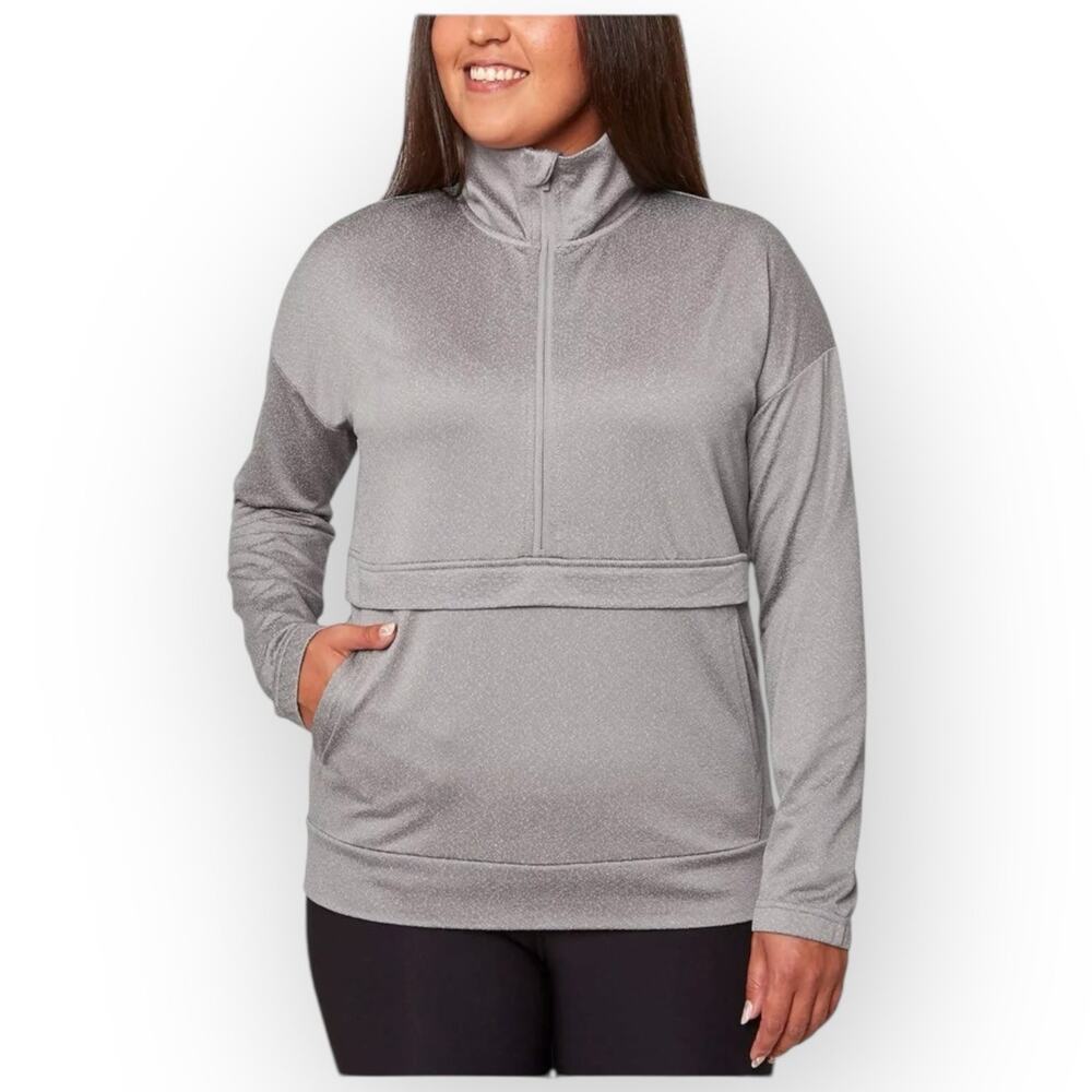 NWT Mondetta Women’s XS Half-Zip Active Top – Gray Storm Front